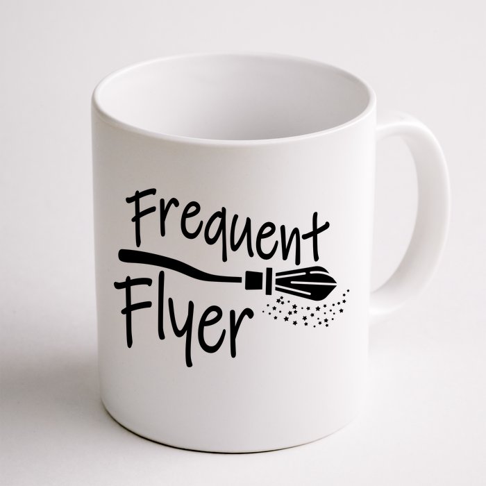 Frequent Flyer Witches Broom Halloween Front & Back Coffee Mug