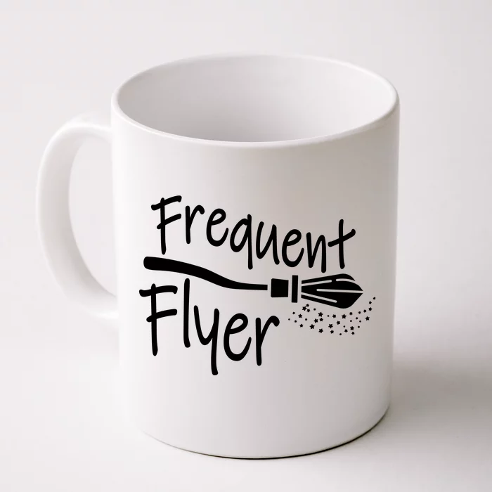 Frequent Flyer Witches Broom Halloween Front & Back Coffee Mug