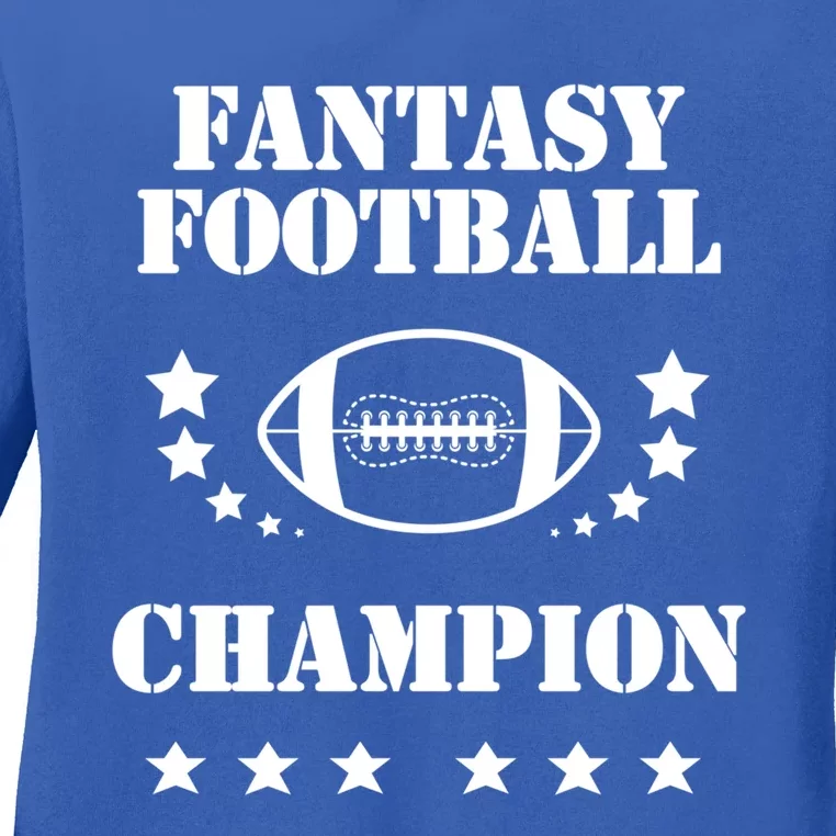 Fantasy Football Winner Champion Cool Gift Ladies Long Sleeve Shirt