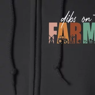 Funny Farmer Wife Dibs On The Farmer Full Zip Hoodie