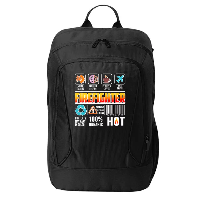 Funny Firefighter Warning Label City Backpack