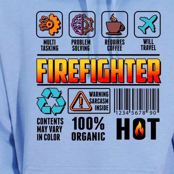 Funny Firefighter Warning Label Unisex Surf Hoodie