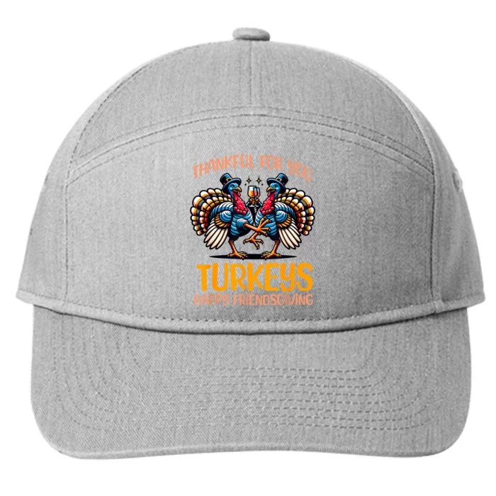 Funny Friendsgiving Women Turkey Friendsgiving 7-Panel Snapback Hat