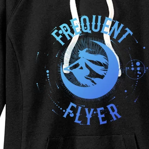 Frequent Flyer Witch Pagan Wicca Funny Gift Women's Fleece Hoodie