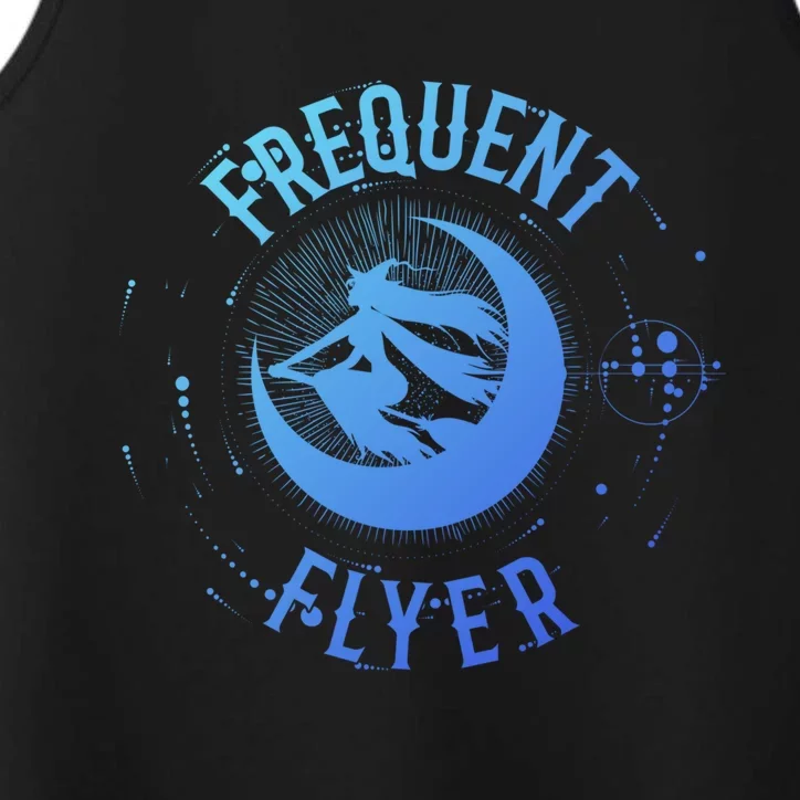 Frequent Flyer Witch Pagan Wicca Funny Gift Performance Tank