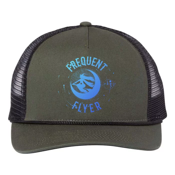 Frequent Flyer Witch Pagan Wicca Funny Gift Retro Rope Trucker Hat Cap