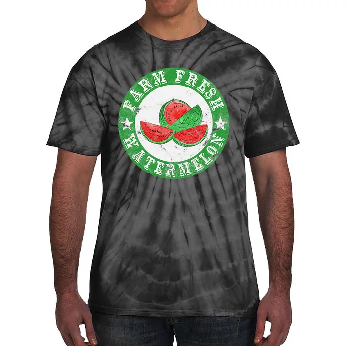 Farm Fresh Watermelon Vintage Retro Tie-Dye T-Shirt