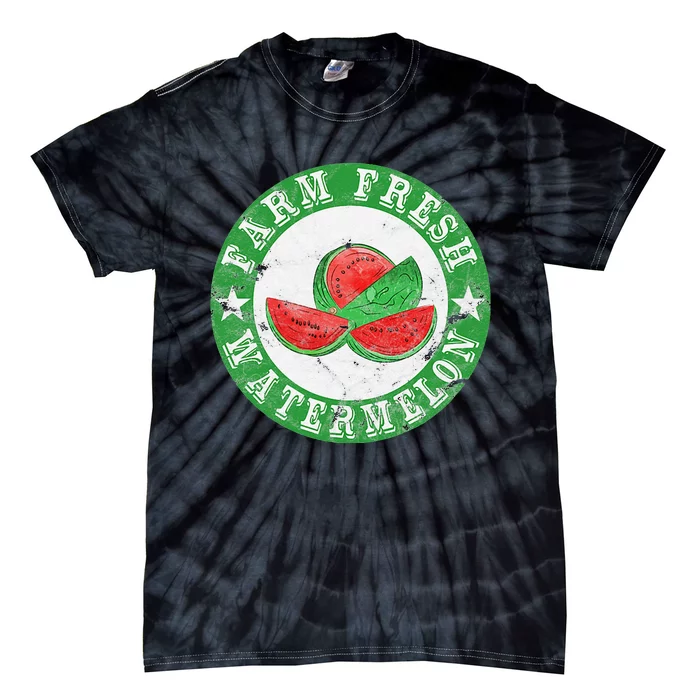 Farm Fresh Watermelon Vintage Retro Tie-Dye T-Shirt