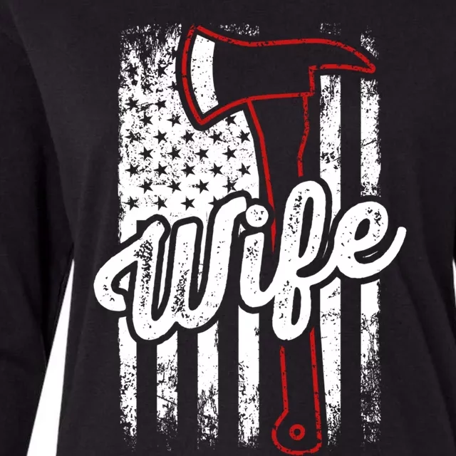 Funny Firefighter Wife Fire's Wife Couple Gift Womens Cotton Relaxed Long Sleeve T-Shirt