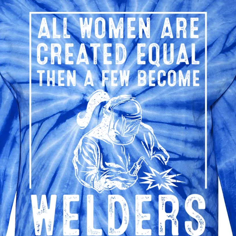 Funny Female Welder Gift Cool Proud Metalworkers Gift Tie-Dye Long Sleeve Shirt