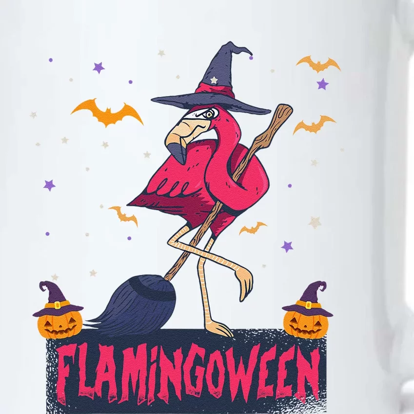 Flamingoween Funny Witch Flamingo Lover Halloween Black Color Changing Mug