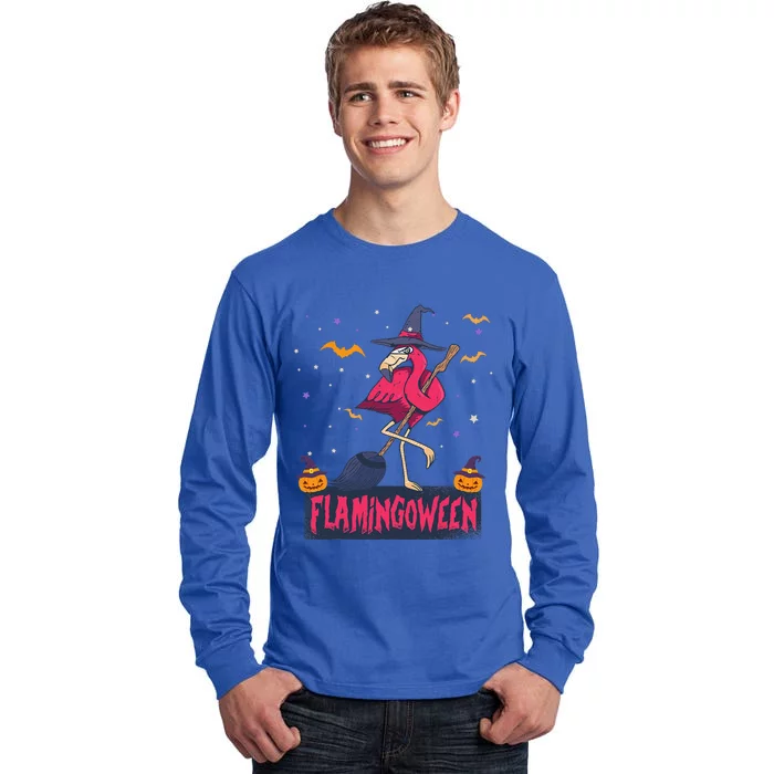 Flamingoween Funny Witch Flamingo Lover Halloween Tall Long Sleeve T-Shirt