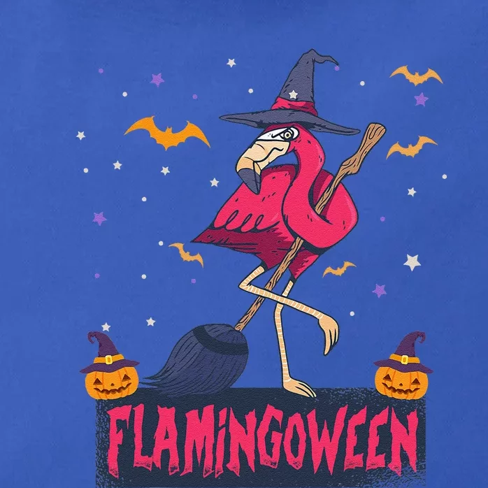 Flamingoween Funny Witch Flamingo Lover Halloween Zip Tote Bag