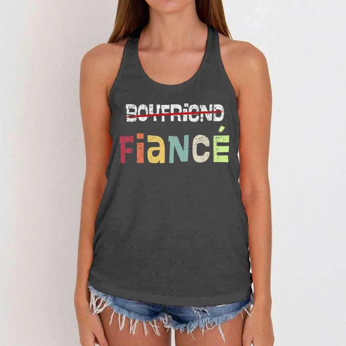 Friend Fiance Wedding Groom Fiance Mr Engaged Women's Knotted Racerback Tank