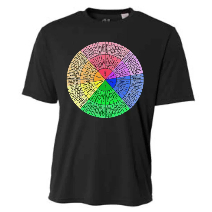 Funny Feelings Wheel Emotion Chart Mental Health Therapy Chart Gift Cooling Performance Crew T-Shirt