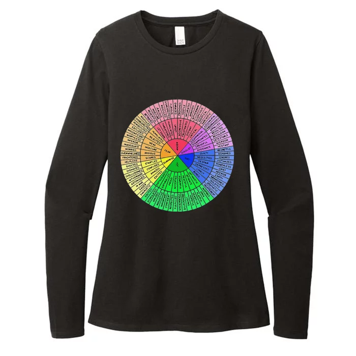 Funny Feelings Wheel Emotion Chart Mental Health Therapy Chart Gift Womens CVC Long Sleeve Shirt