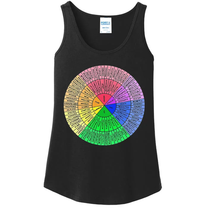 Funny Feelings Wheel Emotion Chart Mental Health Therapy Chart Gift Ladies Essential Tank