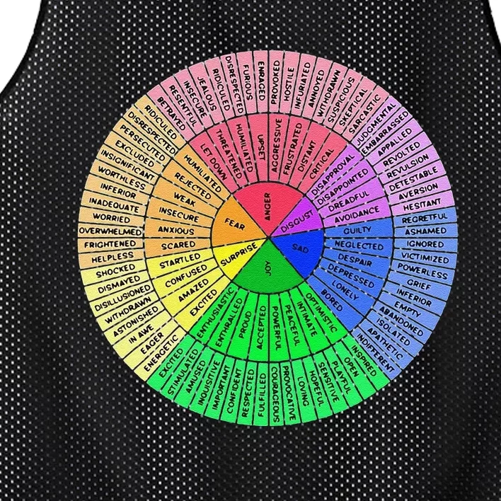 Funny Feelings Wheel Emotion Chart Mental Health Therapy Chart Gift Mesh Reversible Basketball Jersey Tank