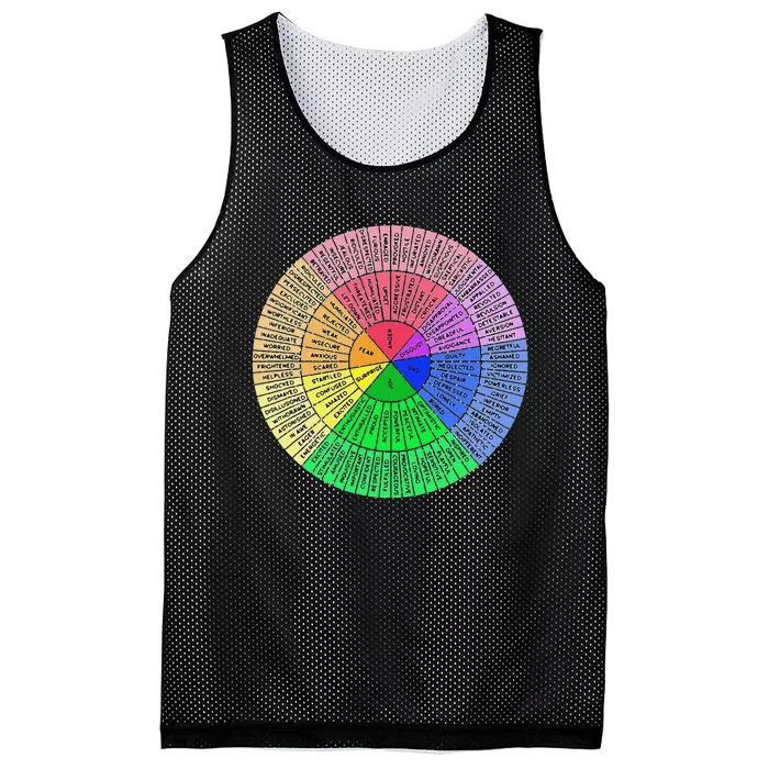 Funny Feelings Wheel Emotion Chart Mental Health Therapy Chart Gift Mesh Reversible Basketball Jersey Tank