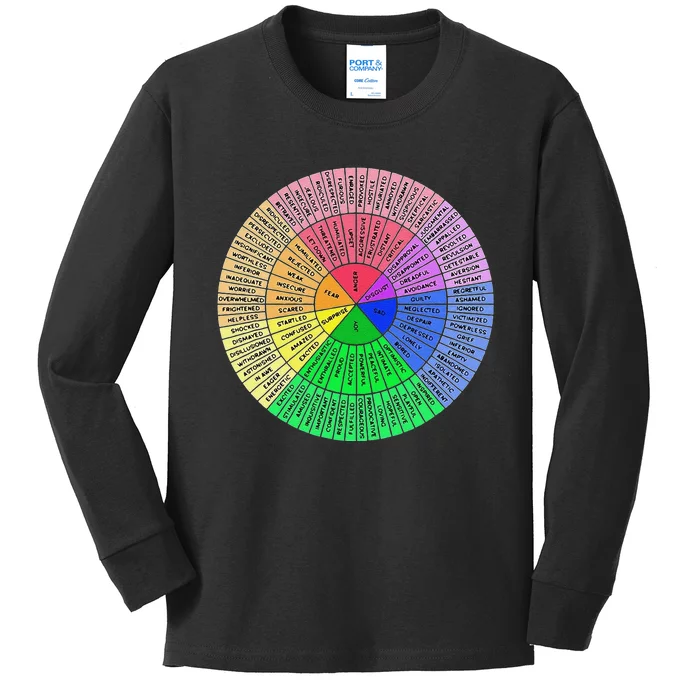 Funny Feelings Wheel Emotion Chart Mental Health Therapy Chart Gift Kids Long Sleeve Shirt