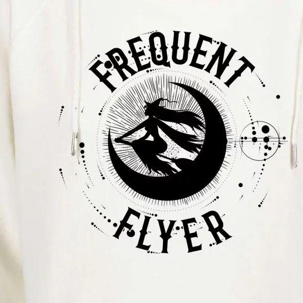 Frequent Flyer Witch Pagan Wicca Gift Womens Funnel Neck Pullover Hood