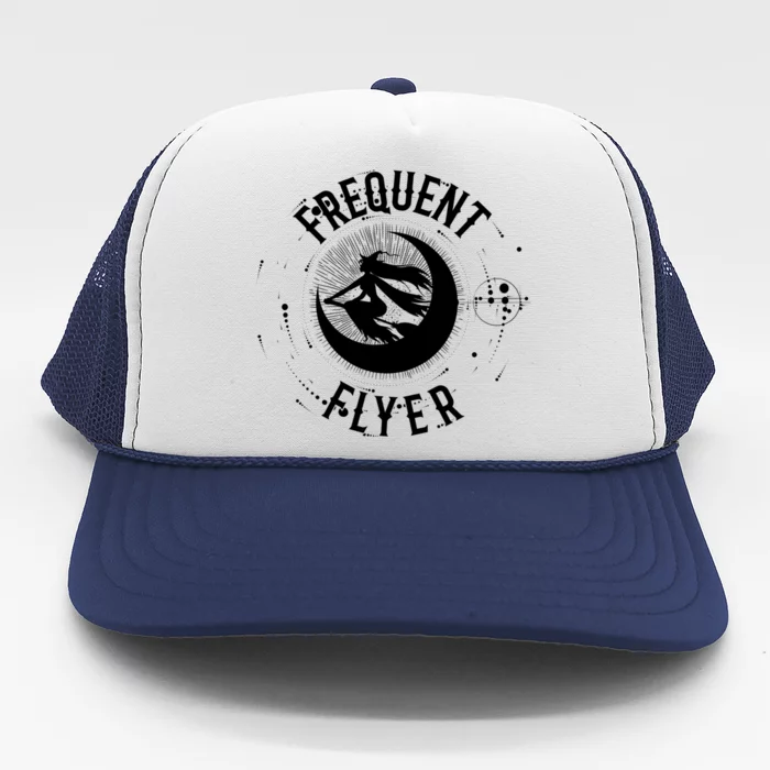 Frequent Flyer Witch Pagan Wicca Gift Trucker Hat