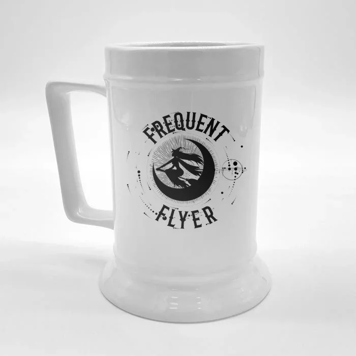 Frequent Flyer Witch Pagan Wicca Gift Front & Back Beer Stein