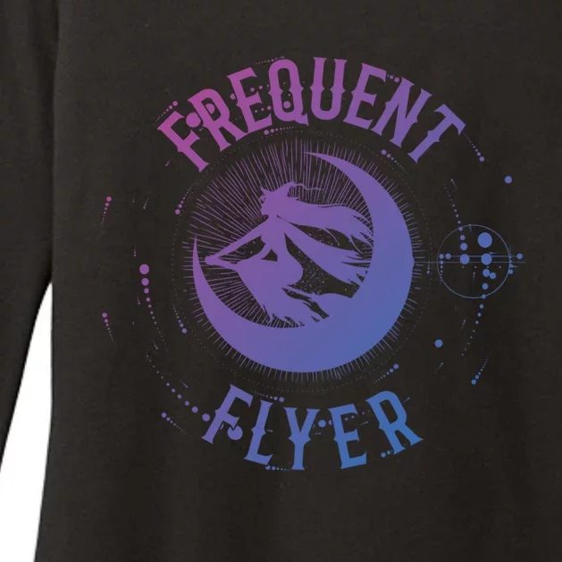 Frequent Flyer Witch Pagan Wicca Funny Gift Womens CVC Long Sleeve Shirt