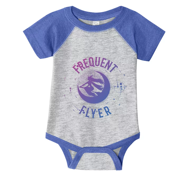 Frequent Flyer Witch Pagan Wicca Funny Gift Infant Baby Jersey Bodysuit