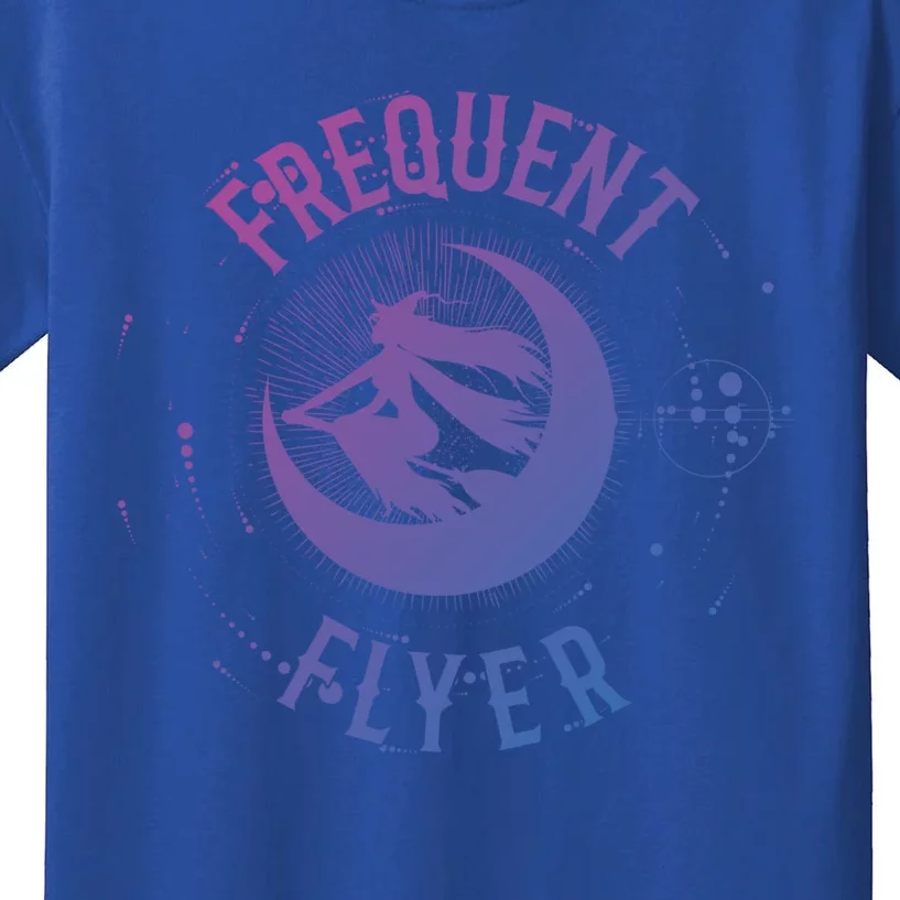 Frequent Flyer Witch Pagan Wicca Funny Gift Kids T-Shirt