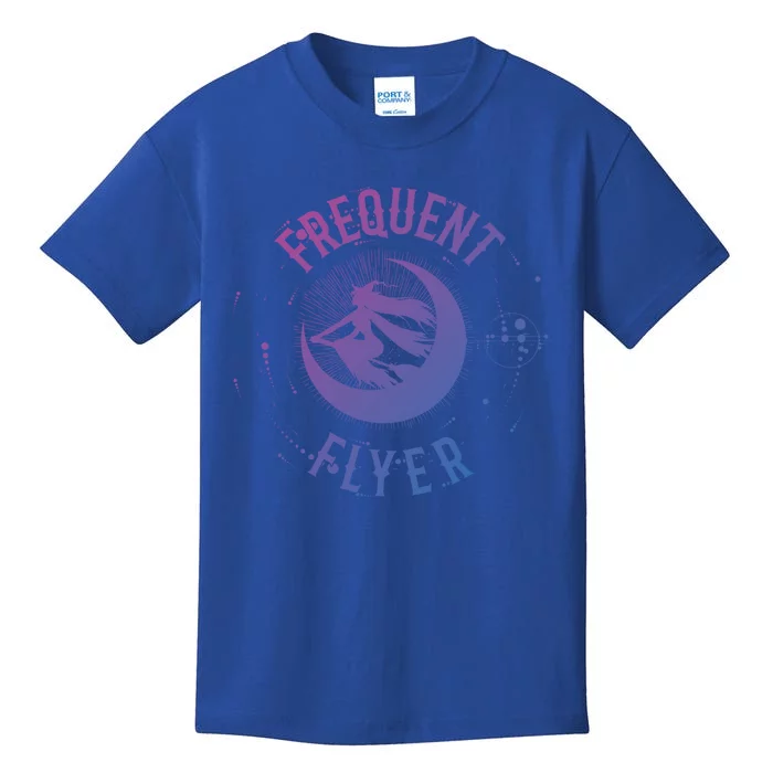 Frequent Flyer Witch Pagan Wicca Funny Gift Kids T-Shirt