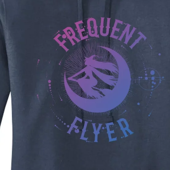 Frequent Flyer Witch Pagan Wicca Funny Gift Women's Pullover Hoodie