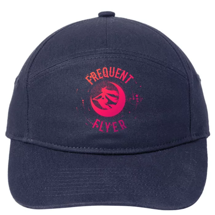 Frequent Flyer Witch Pagan Wicca Funny Gift 7-Panel Snapback Hat