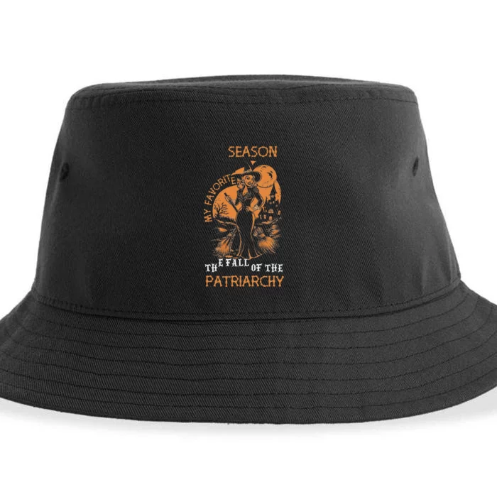 Funny Feminist Witch My Favorite Season Witches Halloween Sustainable Bucket Hat