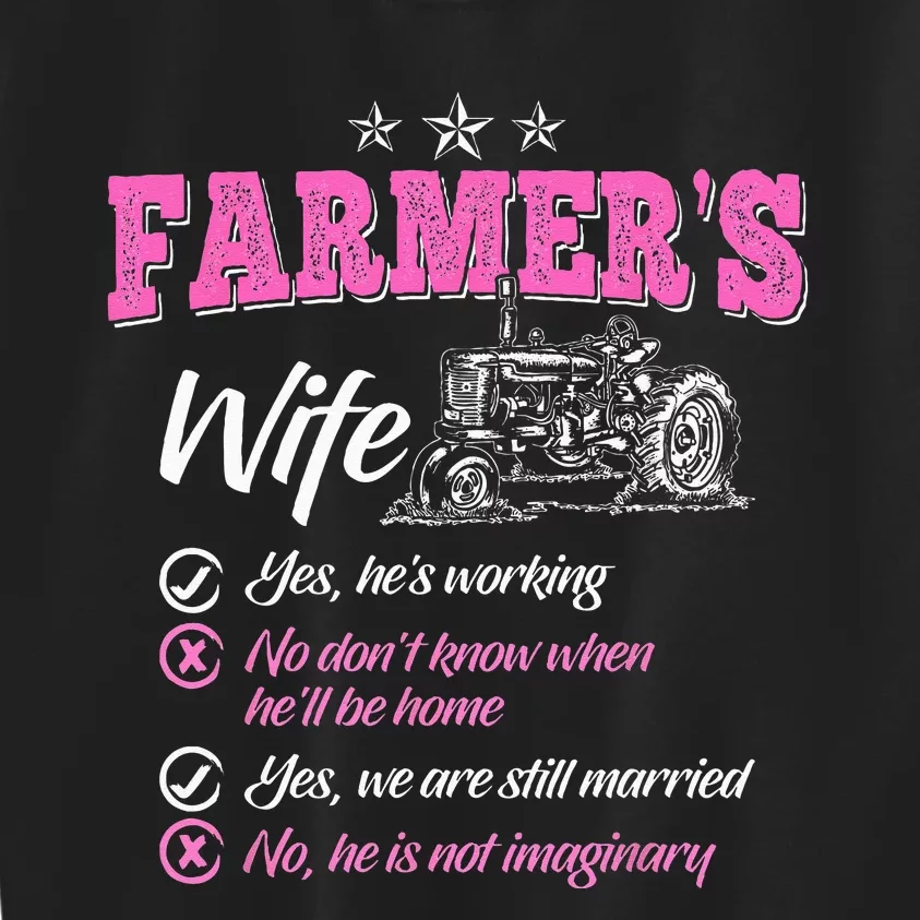 Funny Farmer  Wife of a Farmer Rancher Kids Sweatshirt