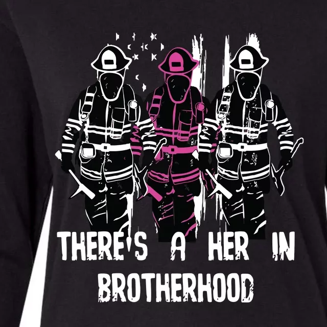 Female Firefighter Women Brotherhood Promotion Womens Cotton Relaxed Long Sleeve T-Shirt