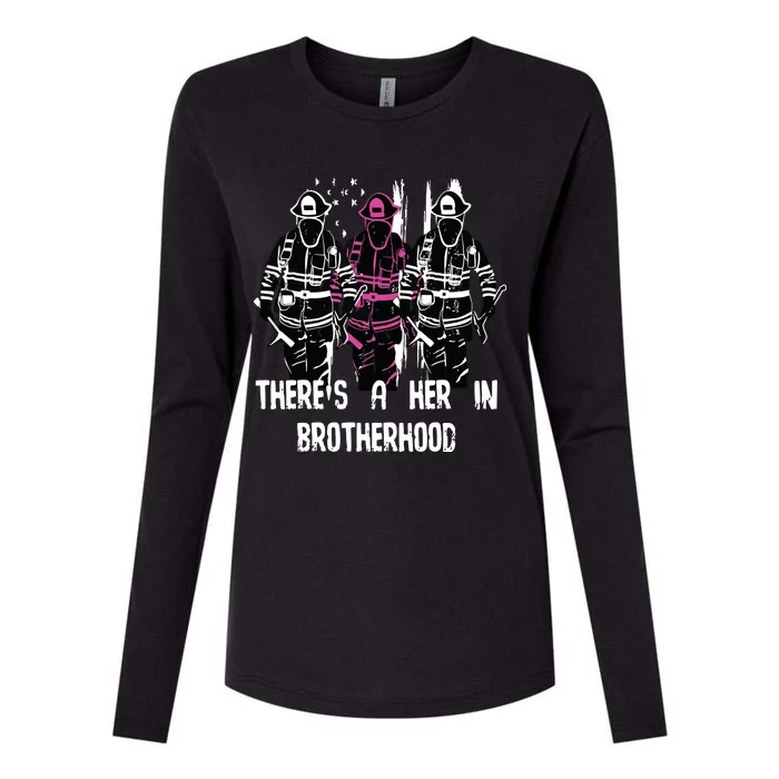 Female Firefighter Women Brotherhood Promotion Womens Cotton Relaxed Long Sleeve T-Shirt