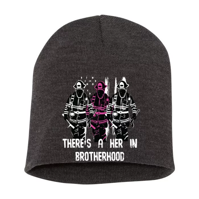 Female Firefighter Women Brotherhood Promotion Short Acrylic Beanie