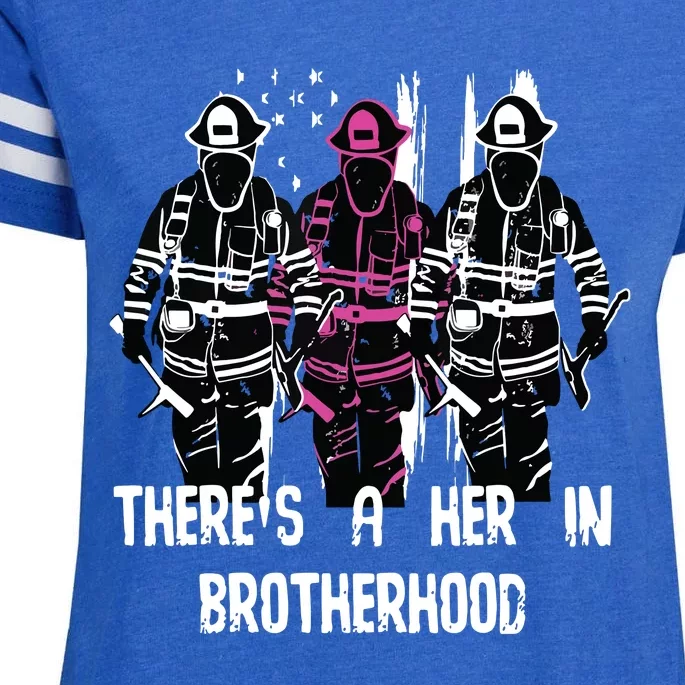 Female Firefighter Women Brotherhood Promotion Enza Ladies Jersey Football T-Shirt