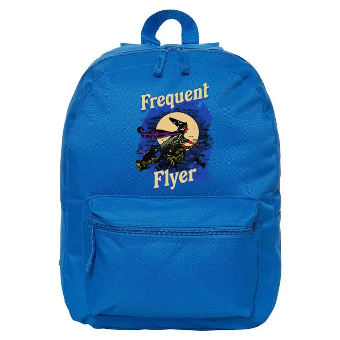 Frequent Flyer Witch Funny Halloween Witch Flyer 16 in Basic Backpack