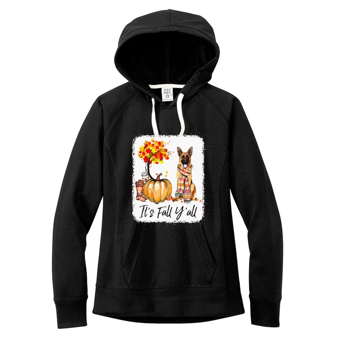 Fall Festivities with German Shepherd Dog Halloween & Thanksgiving Women's Fleece Hoodie