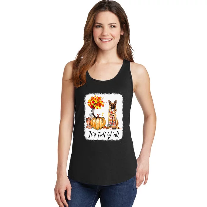 Fall Festivities with German Shepherd Dog Halloween & Thanksgiving Ladies Essential Tank