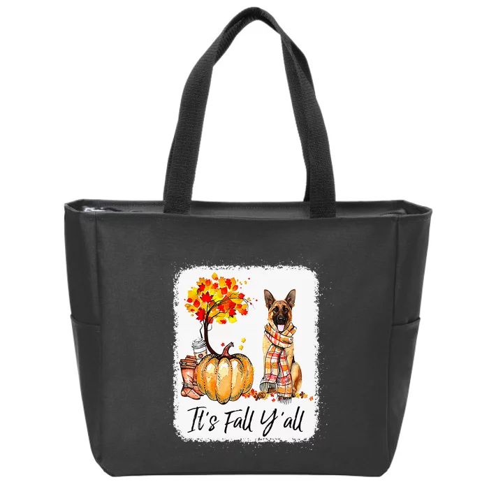 Fall Festivities with German Shepherd Dog Halloween & Thanksgiving Zip Tote Bag