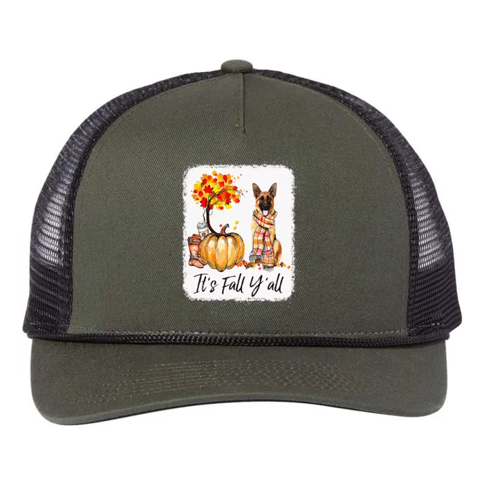 Fall Festivities with German Shepherd Dog Halloween & Thanksgiving Retro Rope Trucker Hat Cap