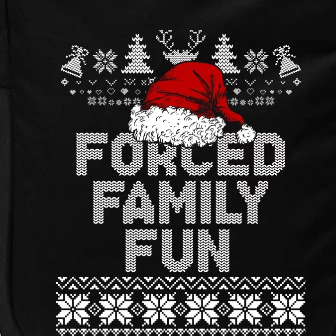 Forced Family Xmas Funny Sarcastic Funny Santa Ugly Christmas Impact Tech Backpack