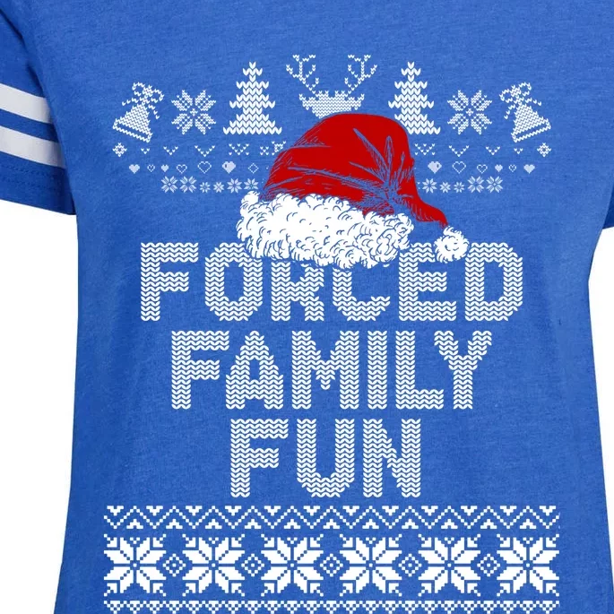 Forced Family Xmas Funny Sarcastic Funny Santa Ugly Christmas Enza Ladies Jersey Football T-Shirt