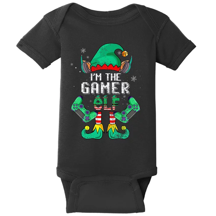 Funny Family Xmas Gaming The Gamer Elf Christmas Baby Bodysuit