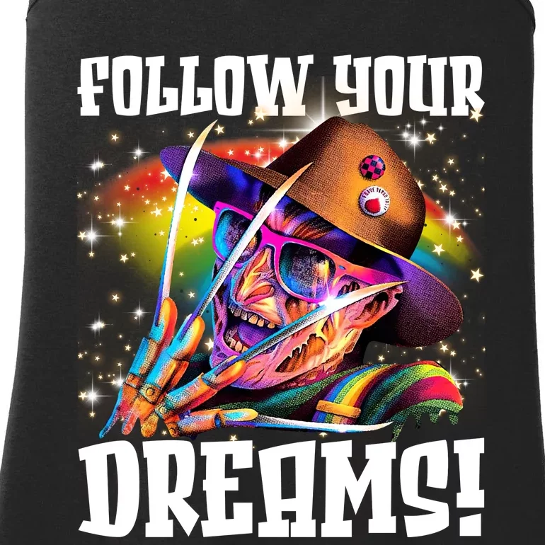 Freddy Follow Your Dream Rainbow Freddy Nightmare Horror Halloween Ladies Essential Tank