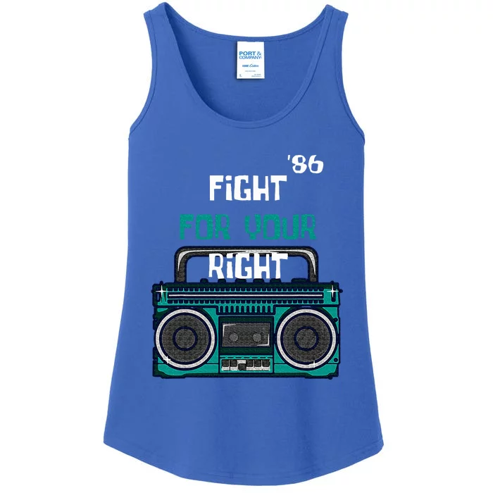 Fight For Your Right Ghetto Blaster Pop Band Ladies Essential Tank