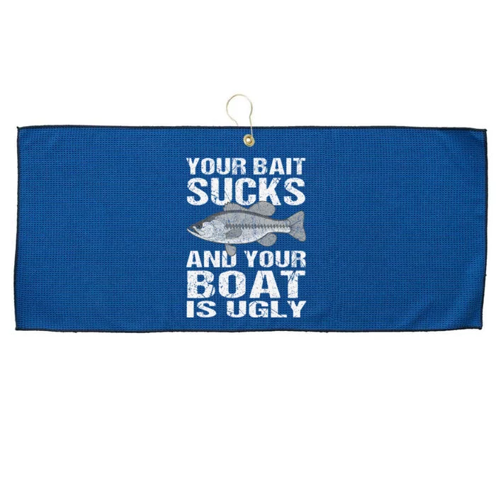 Funny Fishing Your Bait Sucks Fishing Gift Large Microfiber Waffle Golf Towel